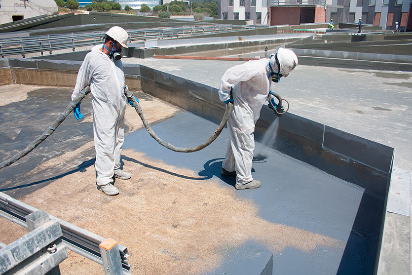 banc de sabadell obra con poliurea